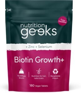 Nutrition Geeks Biotin Hair Growth Supplement tablets