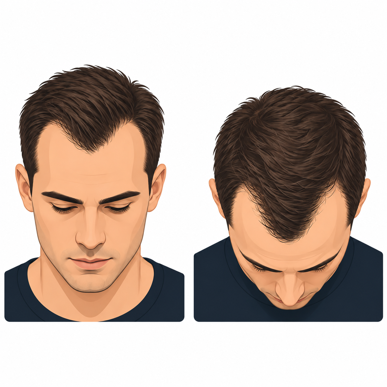 Barely noticeable hair thinning