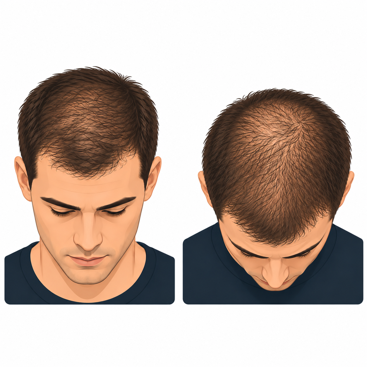 Moderate hair thinning