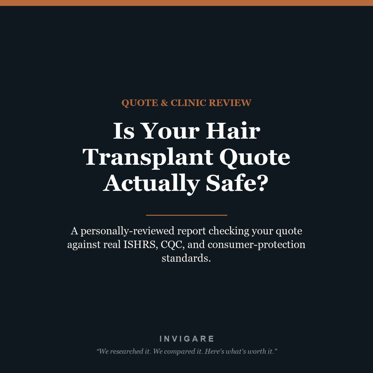 Quote and Clinic Review Report - is your hair transplant quote actually safe
